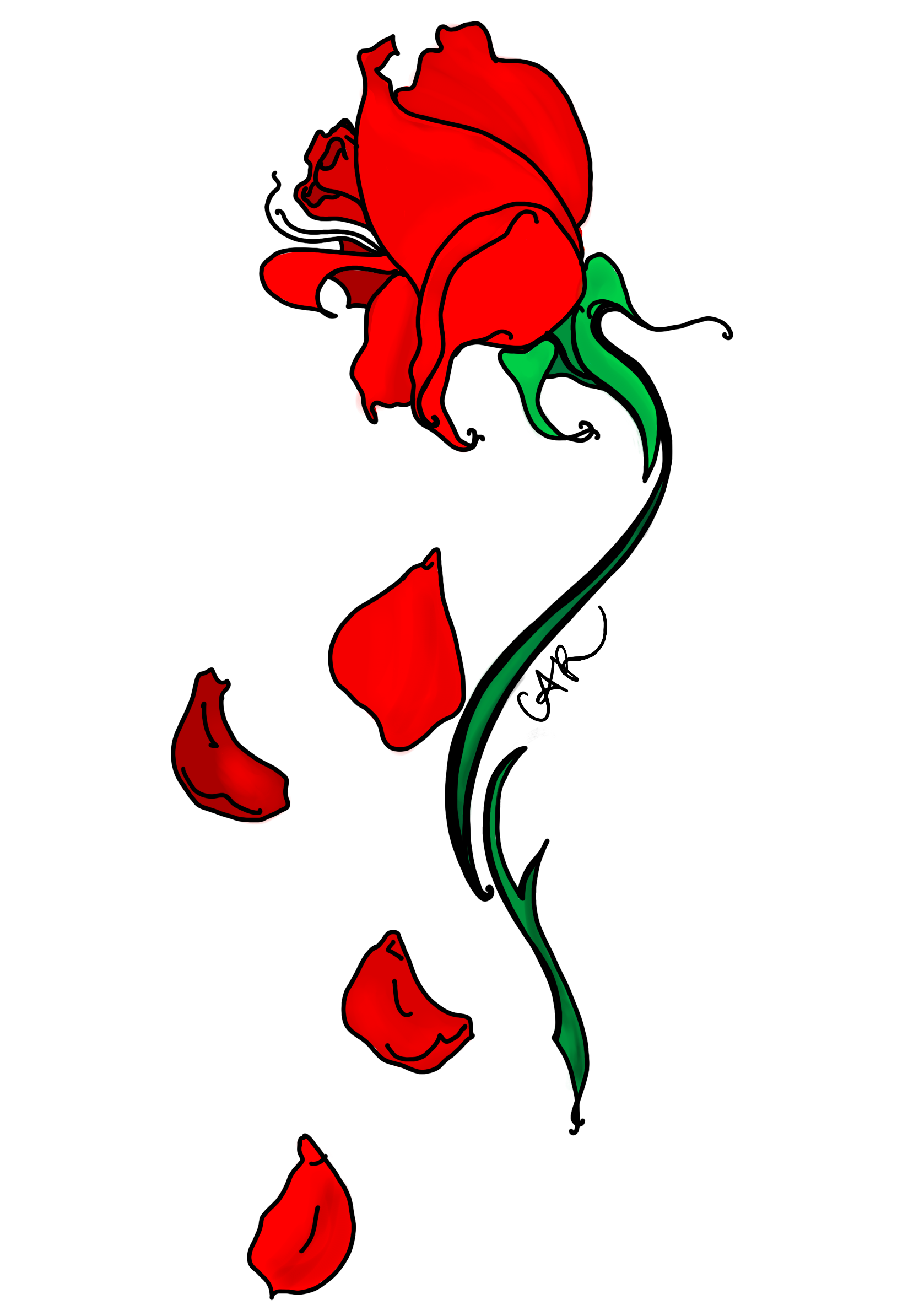 How To Draw Rose Petals Falling